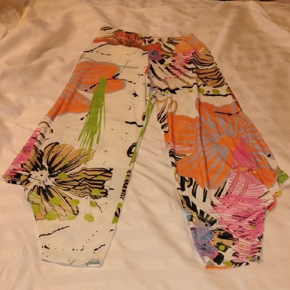 Postcard USA Women’s Colorful Floral Print Wide Leg Pants, Size: S